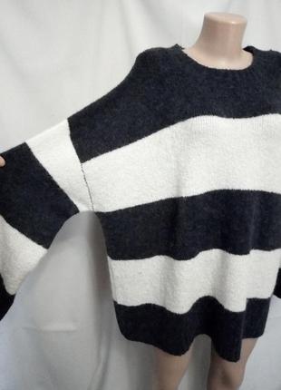 Стильний теплий пухкий светр, джемпер, оверсайз №5kt