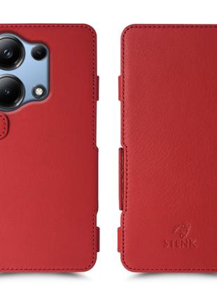 Чехол книжка Stenk Prime для Xiaomi Poco M6 Pro 4G Красный