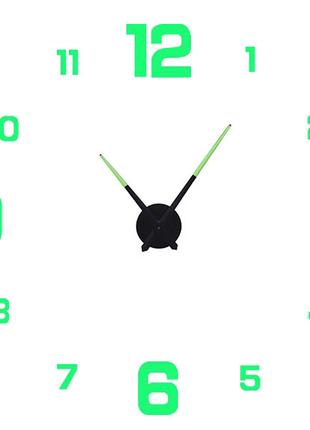 Настенные объемные 3D часы большие 120см светящиеся в темноте ...