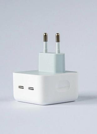 Адаптер USB-C+C 35W для iPhone, швидка зарядка Power Adapter