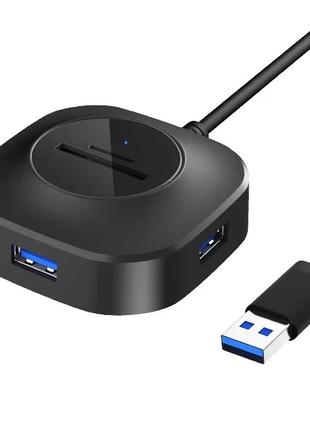 USB хаб 4*USB3.0 с кабелем 20 см+дополнительное питание micro ...