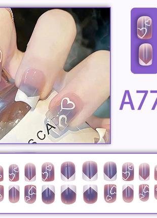 Накладные ногти 24 штуки с клеем для ногтей A773