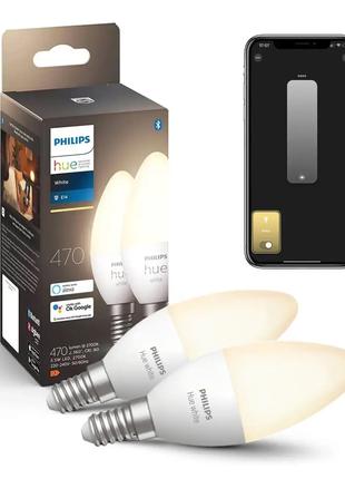 Розумні LED лампочки Philips Hue E14 White 470лм 40Вт 5.5W, Zi...
