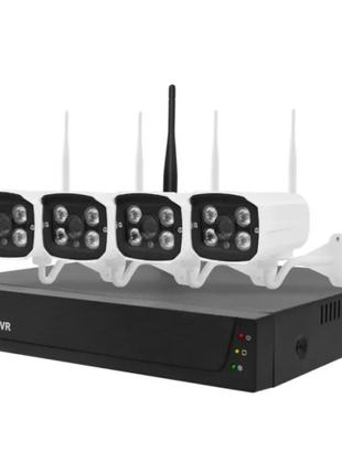 Комплект видеонаблюдения на 4 камеры NVR KIT 601 WiFi 4CH с
ре...
