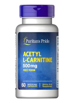 Жиросжигатель Puritan's Pride Acetyl L-Carnitine 500 mg, 60 ка...