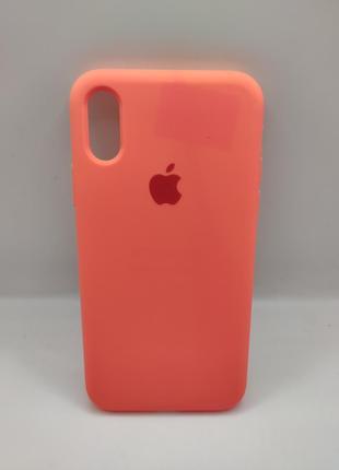Чохол IPhone Xs silicon case full barble pink