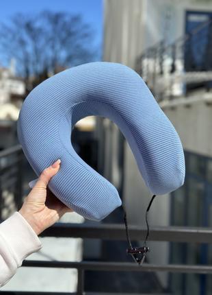 Подушка для подорожей Horoso блакитний підголівник ефект пам'яті