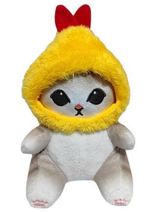 Мягкая игрушка кошка цыплёнок, кошка в костюме цыплёнка 9см