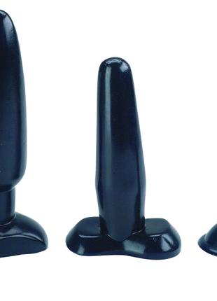 Набор анальных пробок LIQUORICE DIP 3PCS BUTT PLUG SET BLACK (...