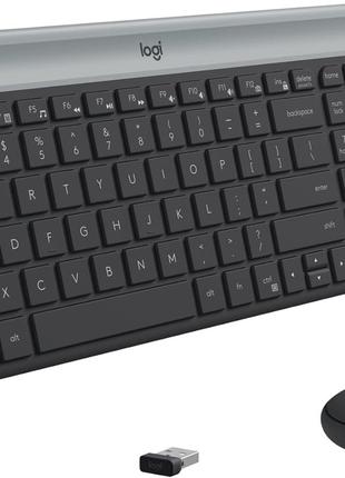 Тонкая беспроводная клавиатура и мышь Logitech MK470