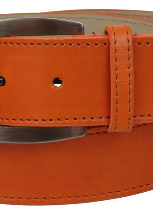 Женский кожаный ремень под джинсы Monochrome Оранжевый 115х3,8 см