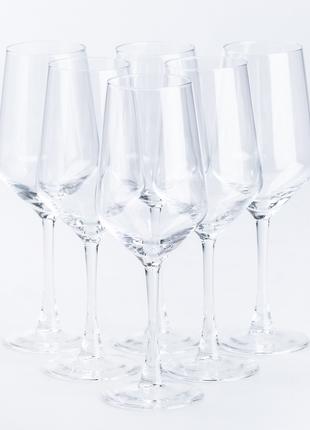 Набор бокалов для шампанского 6 штук стеклянный прозрачный выс...