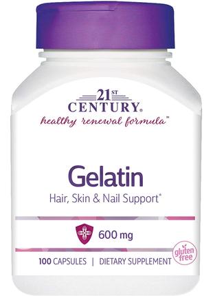Гидролизат желатина 21st Century Gelatin 600 mg 100 Capsules