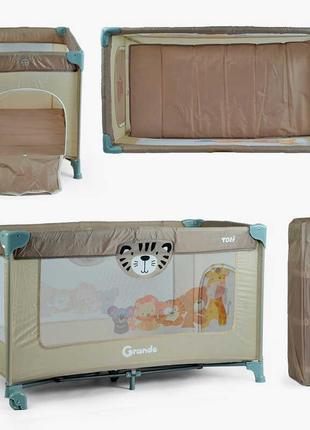 Кровать-манеж Toti T-07710(1) цвет коричневый, размер 126x65x7...