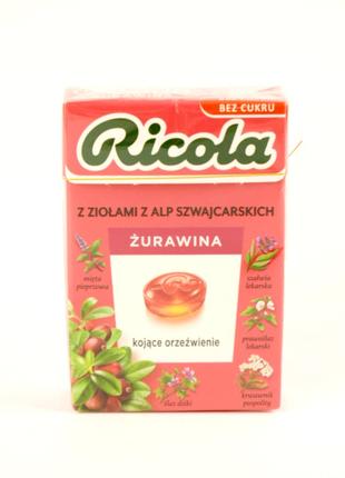 Леденцы со вкусом клюквы Ricola 27.5 г Швейцария