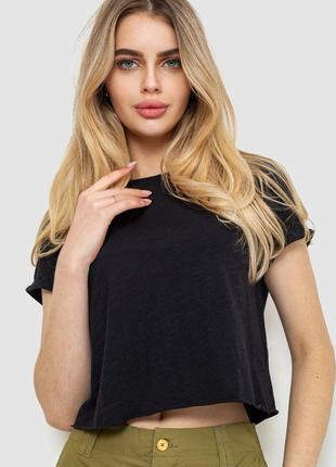 Топ-футболка женская, цвет черный, размер M, 244R162