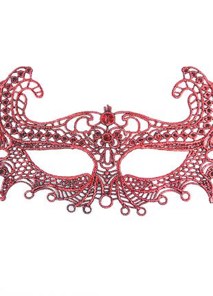 Маска венецианского карнавала праздничная 23 на 11 см красный