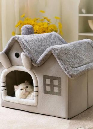 Будинок для собак, котів лежанка з подушкою