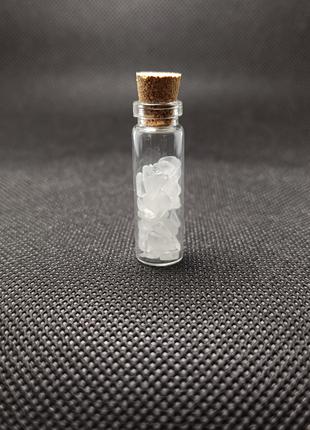 Місячний камінь, натуральний камінь у пляшечці 3 см, для медитаці