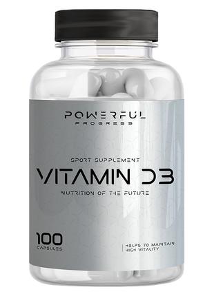 Витамины и минералы Powerful Progress Vitamin D3, 100 капсул