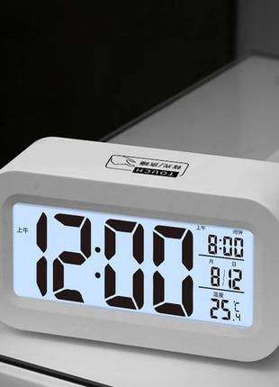 LED часы с термометром Electronic Alarm Clock White