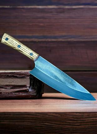 Кухонный нож шеф-повара Японец 3 ручной работы, фултанг с клин...