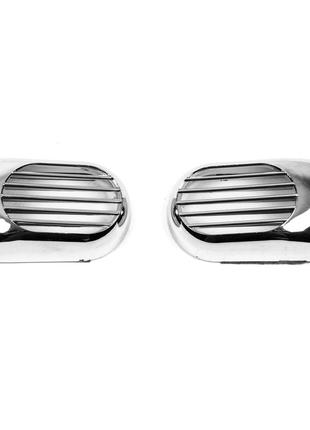 Решетка на повторитель `Овал` (2 шт, ABS) для Seat Leon 2013-2...