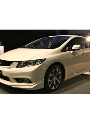 Накладка на передний бампер (под покраску) для Honda Civic Sed...