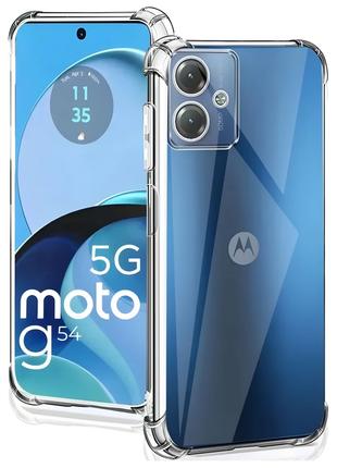 Противоударный силиконовый чехол для Motorola Moto G54 прозрач...