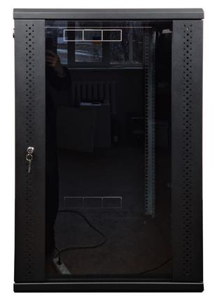 Серверна шафа 18U, EServer 600х600х907 (Ш*Г*В), скло, чорна (E...