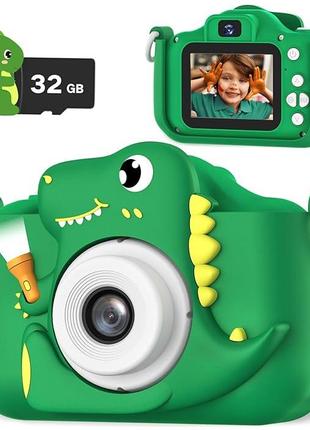 Детская камера динозавра для мальчиков, 12 Мп, 1080P HD видео,...