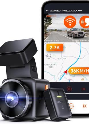 Сток Vantrue E1 2.7K WiFi Mini Dash Cam, передня автомобільна ...