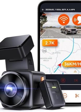 Сток Vantrue E1 2.7K WiFi Mini Dash Cam, передняя автомобильна...