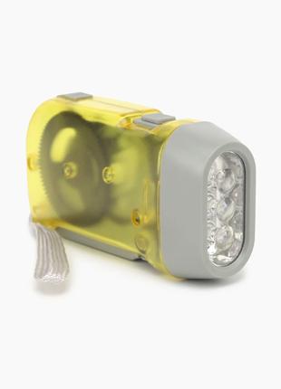 Ліхтарик з динамо машиною ручний світлодіодний WT-092 Жовтий (...