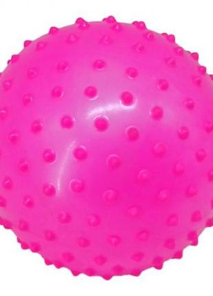 Резиновый мяч массажный, 16 см (розовый)