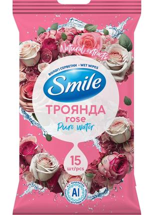 Серветка волога SMILE 42224912 Daily Троянда 15 шт. (482004848...