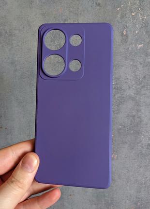 Силиконовый чехол для Xiaomi Redmi Note 13 Pro Фиолетовый микр...