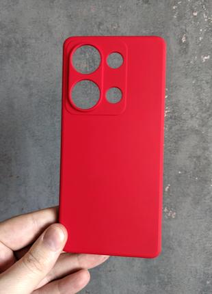 Силиконовый чехол для Xiaomi Redmi Note 13 Pro Красный микрофибра