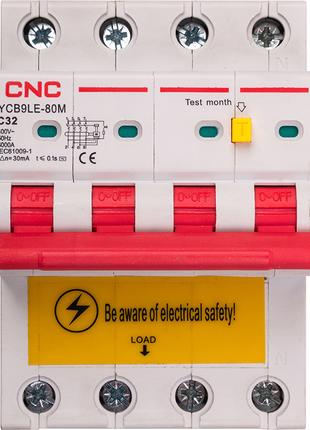 Диференційний автоматичний вимикач CNC YCB9LE-80M 4P C16 6000A...
