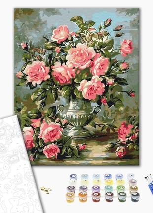 Картина по номерам "Букет пионовидних роз", "BS51968", 40x50 см