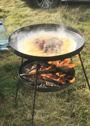 Сковорода из диска + подставка для разведения огня (садж)