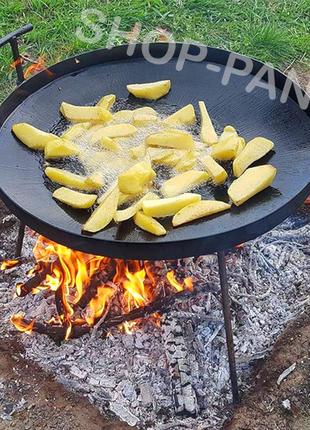 Сковорода 50 см із диска борони зі знімними ручками