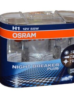 Лампа головного света Osram H1 55W 64150NBP Night Breaker Plus