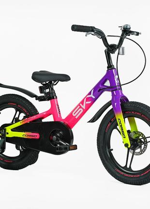 Дитячий велосипед Corso Sky 16" магнієва рама, литі диски, дис...
