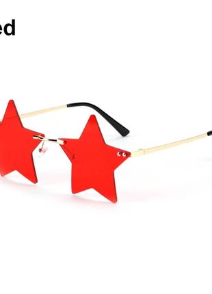 Солнцезащитные имиджевые очки в форме звезды красные звезда