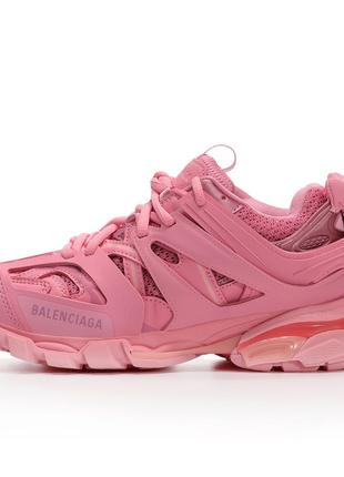 Женские кроссовки Balenciaga Track 3.0 Pink, розовые кожаные к...