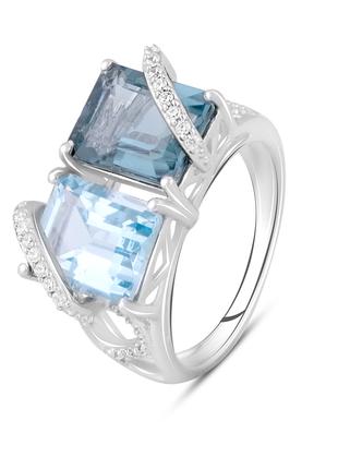 Серебряное кольцо OgoSilver с натуральным топазом, топазом Лон...