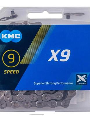 Цепь KMC X9 9 скоростей 114 звеньев + замок