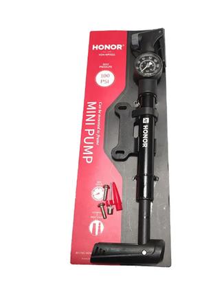 Портативный велосипедный насос с манометром Honor QT-022 Черный