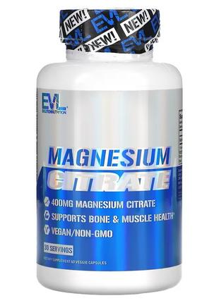 Цитрат магния Evlution Nutrition Magnesium Citrate, 200 mg, 60...